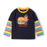 ネイビー | くまハンバーガー長袖Ｔシャツ | こどもの森e-shop