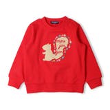 レッド | リスプリントお花刺繍裏毛トレーナー | こどもの森e-shop