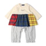 チェック切替長袖ロンパース・Tオール | こどもの森e-shop | 詳細画像2 