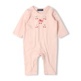 ピンク | くま・さくらんぼプリント前開き長袖ロンパース | こどもの森e-shop