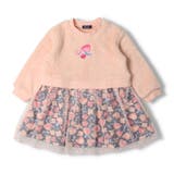 moujonjon ボア&裏起毛花柄チュールワンピース 80cm | こどもの森e-shop | 詳細画像2