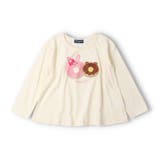 オフホワイト | うさぎ・くまドーナツ長袖Ｔシャツ | こどもの森e-shop