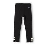 ブラック | 裾リボンベア天竺レギンス | こどもの森e-shop