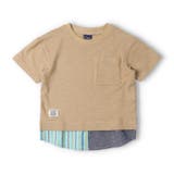 ベージュ | 裾布帛切替半袖Ｔシャツ | こどもの森e-shop