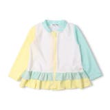 エメラルドグリーン | 【WEB限定】配色裾フリルラッシュガード | こどもの森e-shop