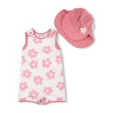 ピンク | 【WEB限定】お花・くま総柄ベビーグレコ水着・帽子セット | こどもの森e-shop