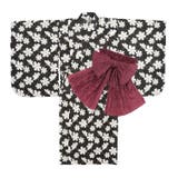 ブラック | 【WEB限定】花柄浴衣・帯セット | こどもの森e-shop
