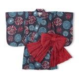 ネイビー | 【WEB限定】花火柄浴衣・帯セット | こどもの森e-shop