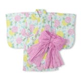 サックス | 【WEB限定】あじさい柄浴衣・帯セット | こどもの森e-shop