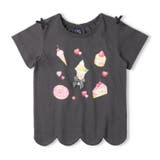 スミブラック | リボン付スイーツプリントＴシャツ | こどもの森e-shop
