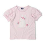 ピンク | うさぎレースアップリケTシャツ | こどもの森e-shop