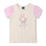 オフホワイト | お花モチーフ袖シフォンＴシャツ | こどもの森e-shop