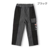ブラック | 恐竜ワッペン付き切替デニム長パンツ | こどもの森e-shop