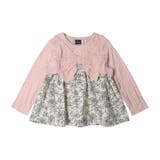 リボン付チェック 花柄切替長袖Tシャツ ロンT | こどもの森e-shop | 詳細画像4 