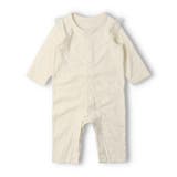 オフホワイト | リボン柄ジャガード長袖ロンパース | こどもの森e-shop