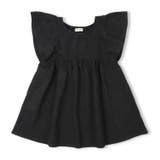 ブラック | 【WEB限定】フリル袖無地ワンピース | こどもの森e-shop