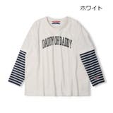 オフホワイト | 【WEB限定】ロゴプリント重ね着風長袖Ｔシャツ | こどもの森e-shop