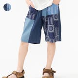 バンダナ柄切替デニムハーフパンツ | こどもの森e-shop | 詳細画像1