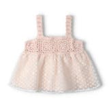 ピンク | かぎ針編み切替チュニック | こどもの森e-shop