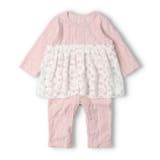 ピンク | お花柄レーススカート長袖ロンパース | こどもの森e-shop