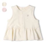 うさぎ刺繍リボン付き裏毛ベスト | こどもの森e-shop | 詳細画像1 