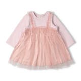 ピンク | キラキラハート柄チュール裏毛ワンピース | こどもの森e-shop