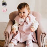 ねこ・うさぎ衿付き千鳥格子柄ロンパース | こどもの森e-shop | 詳細画像1 