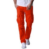 オレンジ | カーゴパンツ メンズ 大きいサイズ 迷彩 カーゴパンツ 作業服 ミリタリー | MATCH麻吉