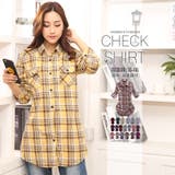 チェック シャツ ロングシャツ レディース 大きいサイズ チェックネルシャツ | MATCH麻吉 | 詳細画像1 