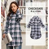 チェック シャツ ロングシャツ レディース 大きいサイズ チェックネルシャツ | MATCH麻吉 | 詳細画像5 