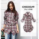 チェック シャツ ロングシャツ レディース 大きいサイズ チェックネルシャツ | MATCH麻吉 | 詳細画像9 