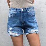 サックス | クラッシュデニムショートＰＴ | me Jane