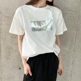シルバー | 箔プリントオーバーサイズTシャツ | me Jane
