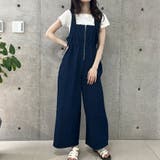 インディゴ | ライトオンデニムウエストドロストオールインワン | me Jane