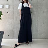 ブラック | ヘザーエステルツイルケープサロペット | me Jane