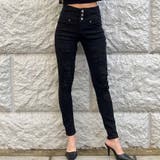 ブラック | ハイウエストクラッシュダメージデニムスキニー | me Jane