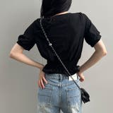 ウエストシャーリングレースアップブラウス 春 韓国トップス | me Jane | 詳細画像11 