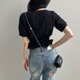 ウエストシャーリングレースアップブラウス 春 韓国トップス | me Jane | 詳細画像12 