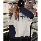 裏起毛配色レイヤード風ロゴ入りパーカー | me Jane | 詳細画像5 