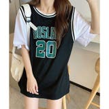 バスケビブス風タンクトップドッキングTシャツ | me Jane | 詳細画像9