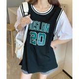 バスケビブス風タンクトップドッキングTシャツ | me Jane | 詳細画像12