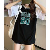 バスケビブス風タンクトップドッキングTシャツ | me Jane | 詳細画像2