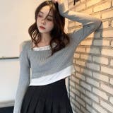 レイヤード風オープンショルダーTOPS | me Jane | 詳細画像13