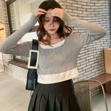 グレー | レイヤード風オープンショルダーTOPS | me Jane