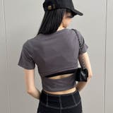 チャコールグレー | バックカットアウトちびT | me Jane