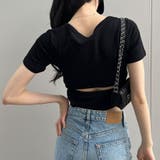 ブラック | バックカットアウトちびT | me Jane