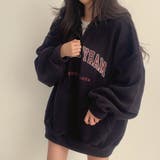 ハーフジップロゴ入りボアプルパーカー | me Jane | 詳細画像9