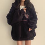 ハーフジップロゴ入りボアプルパーカー | me Jane | 詳細画像13