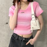 ピンク | グラデーションクロップド丈トップス | me Jane