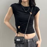ハートカットアウトショート丈Tシャツ 春 韓国トップス | me Jane | 詳細画像2